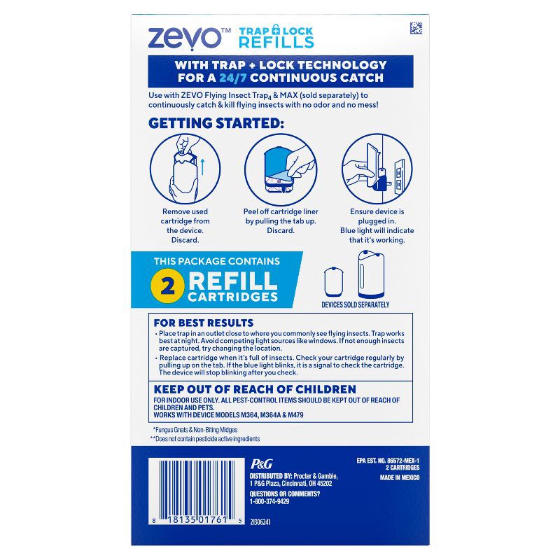 slide 13 of 13, Zevo Flying Insect Trap Refills - 2ct, 2 ct