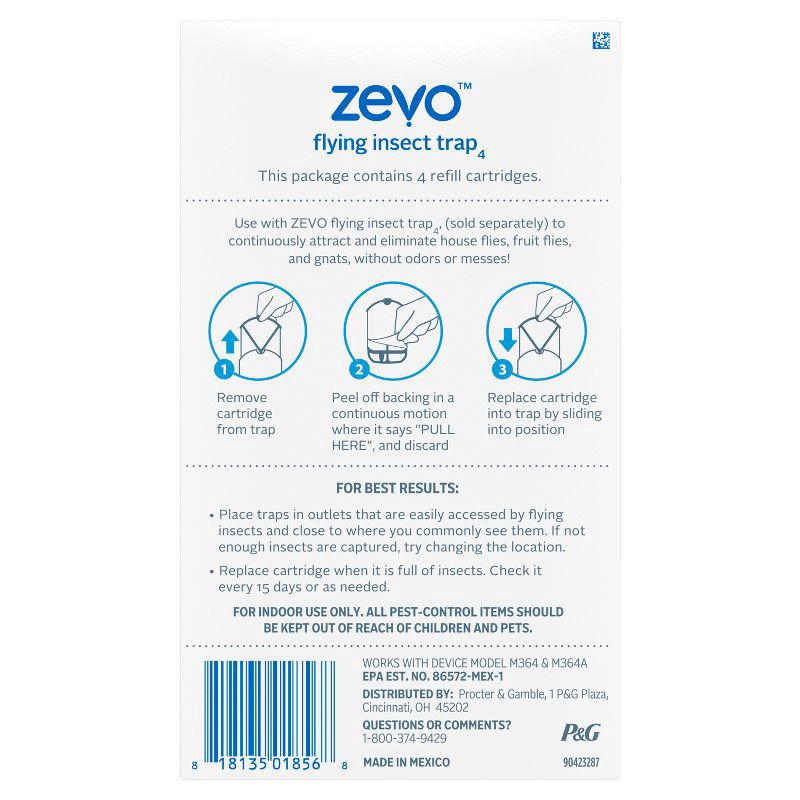 slide 8 of 8, Zevo Flying Insect Trap Refill Cartridges - 2pk, 2 ct