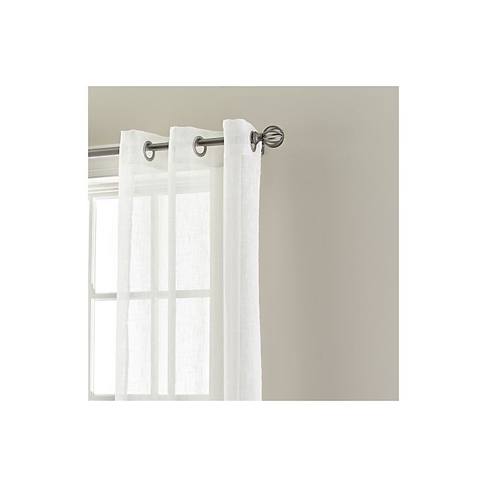 slide 2 of 2, Nanshing Megyn Semi Sheer 84-Inch Grommet Curtain Panels - White/Silver, 2 ct; 84 in