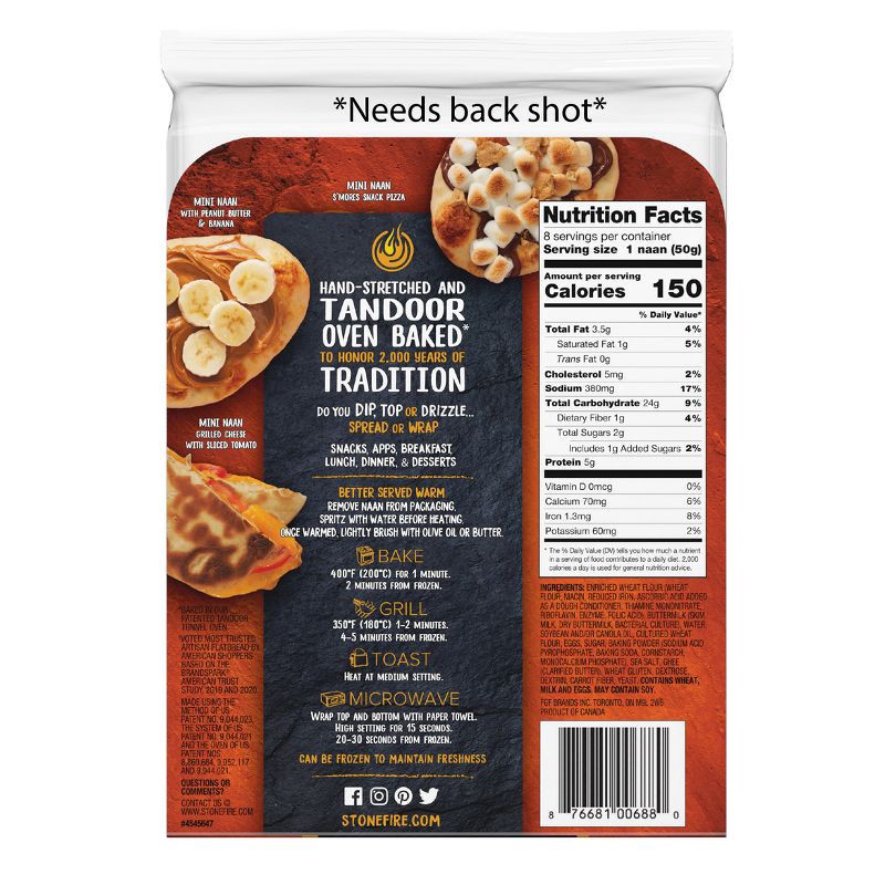 slide 2 of 8, Stonefire Original Naan Family Size - 26.4oz/6ct, 26.4 oz, 6 ct