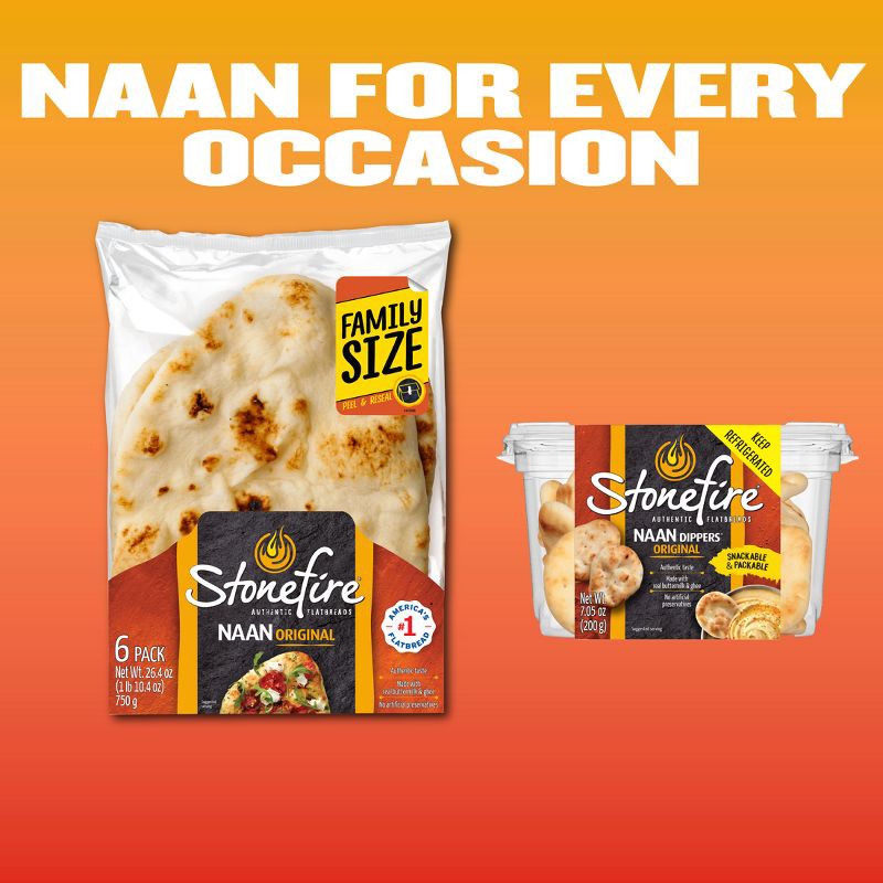 slide 8 of 8, Stonefire Original Naan Family Size - 26.4oz/6ct, 26.4 oz, 6 ct