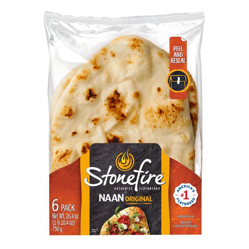 slide 1 of 8, Stonefire Original Naan Family Size - 26.4oz/6ct, 26.4 oz, 6 ct