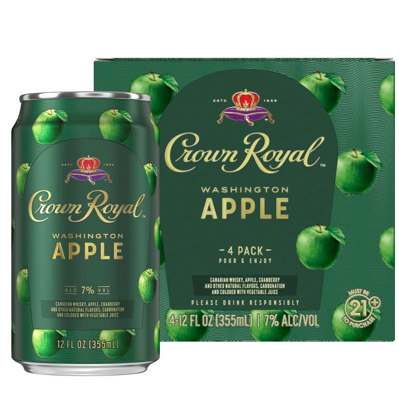 slide 4 of 5, Crown Royal Washington Apple Whisky Cocktail - 4pk/355ml Cans, 4 ct; 355 ml