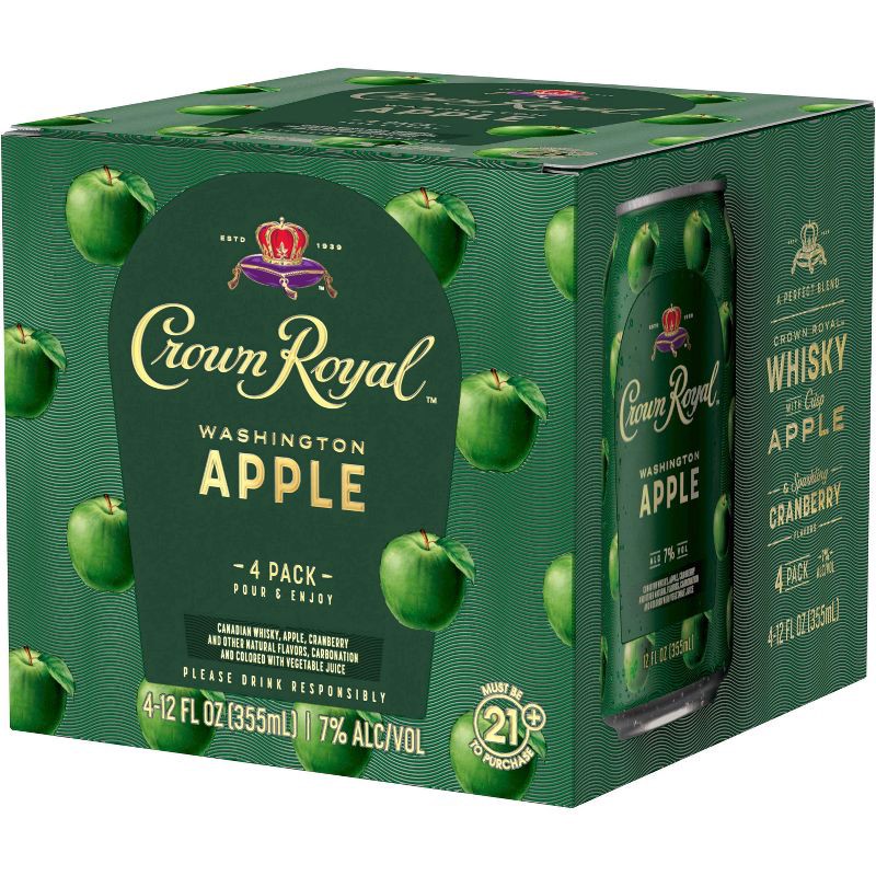 slide 5 of 5, Crown Royal Washington Apple Whisky Cocktail - 4pk/355ml Cans, 4 ct; 355 ml
