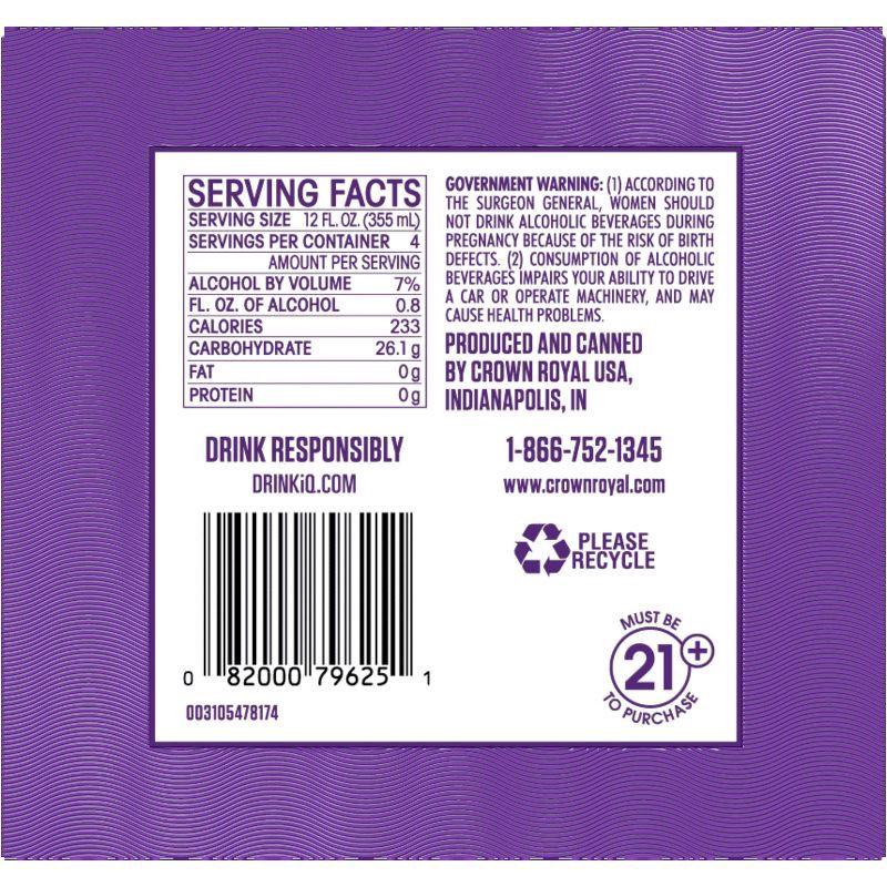 slide 2 of 3, Crown Royal Whisky & Cola Cocktail - 4pk/355ml Cans, 4 ct; 355 ml