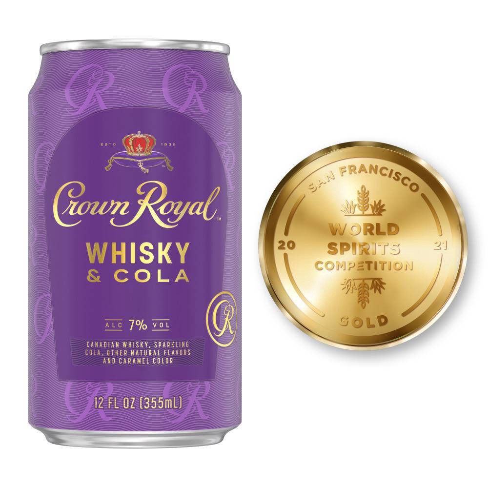 slide 5 of 6, Crown Royal Whisky & Cola Cocktail, 355 ml