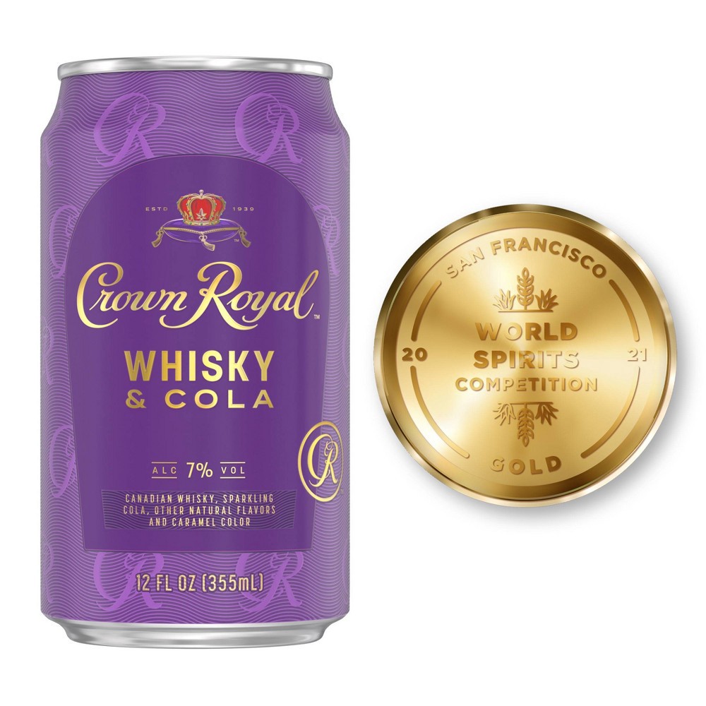 slide 6 of 6, Crown Royal Whisky & Cola Cocktail, 355 ml