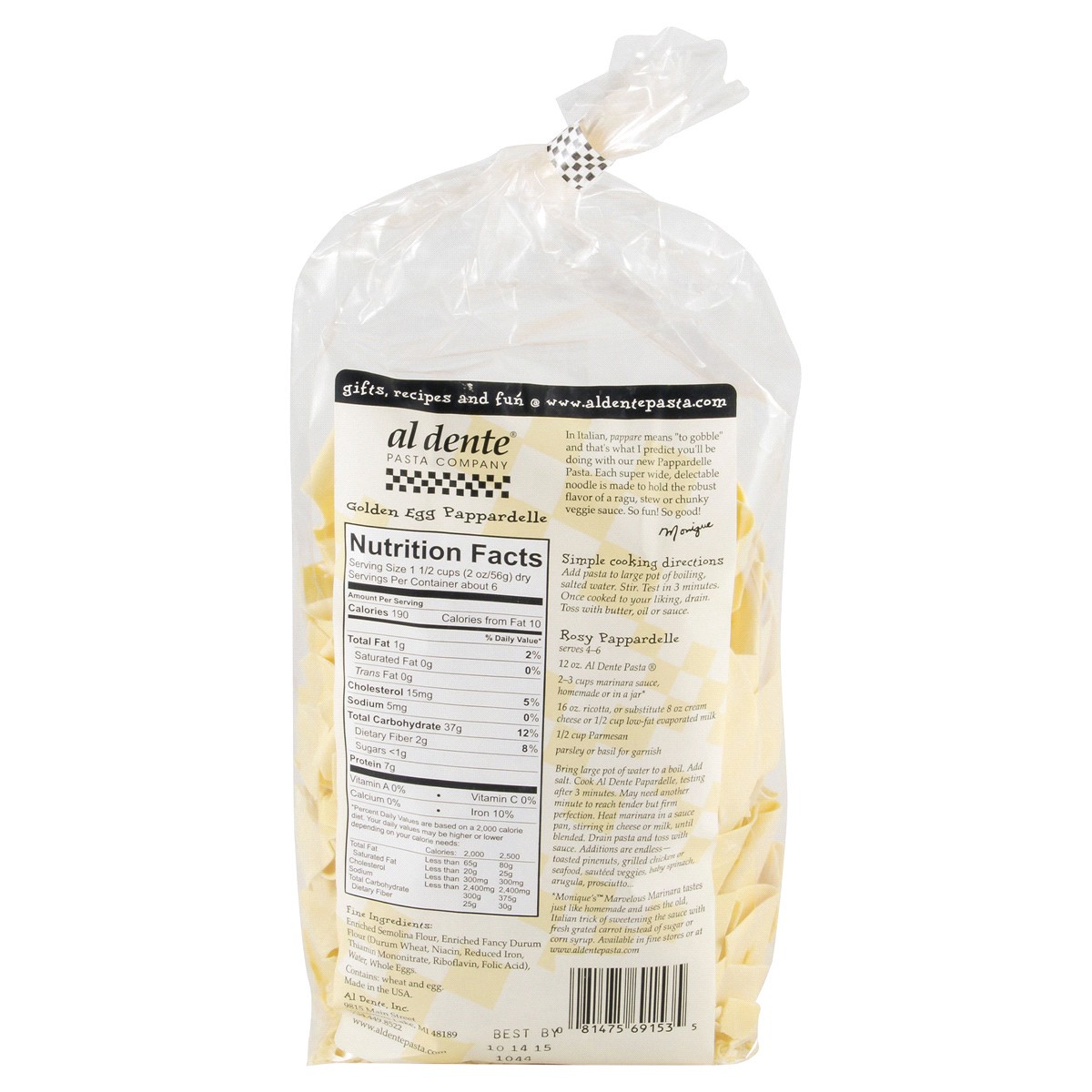 slide 2 of 2, Al Dente Golden Egg Pappardelle Noodles 12 oz, 12 oz