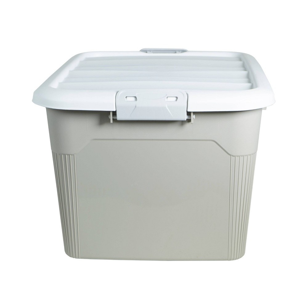 Home Logic 34 qt. Latch Lid Plastic Storage Tote Clear/White 6/Pack (7103-010000044) 7253hl010759759