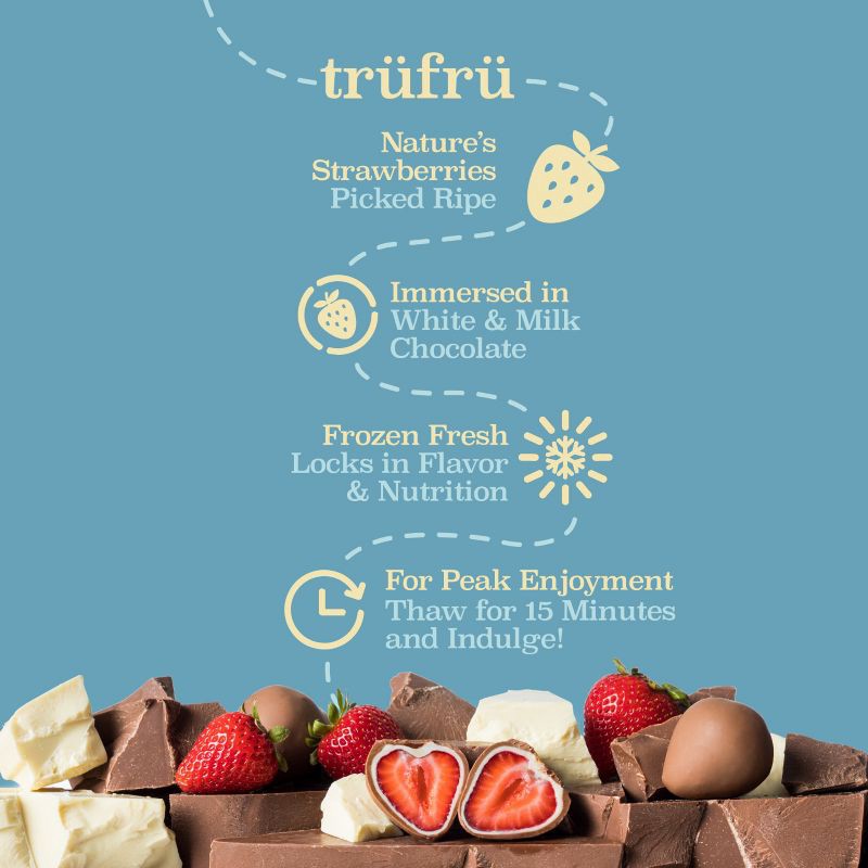 slide 4 of 8, Tru Fru White and Milk Chocolate Frozen Strawberries - 8oz, 8 oz