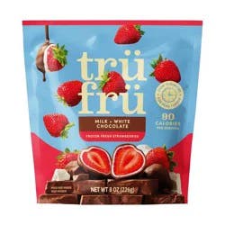 Tru Fru White and Milk Chocolate Frozen Strawberries - 8oz