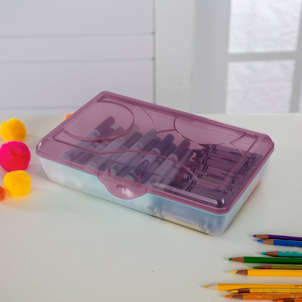 Sterilite School Supply Pencil Box Burgundy 1 ct Shipt