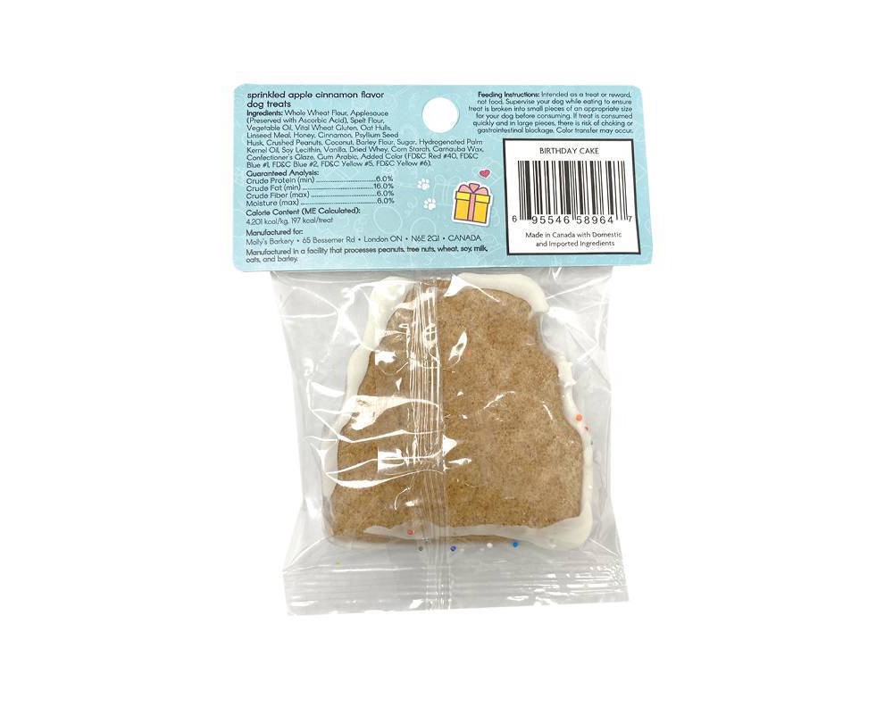 Molly's Barkery Birthday Cake Cookie with Apple and Cinnamon Flavor Dog