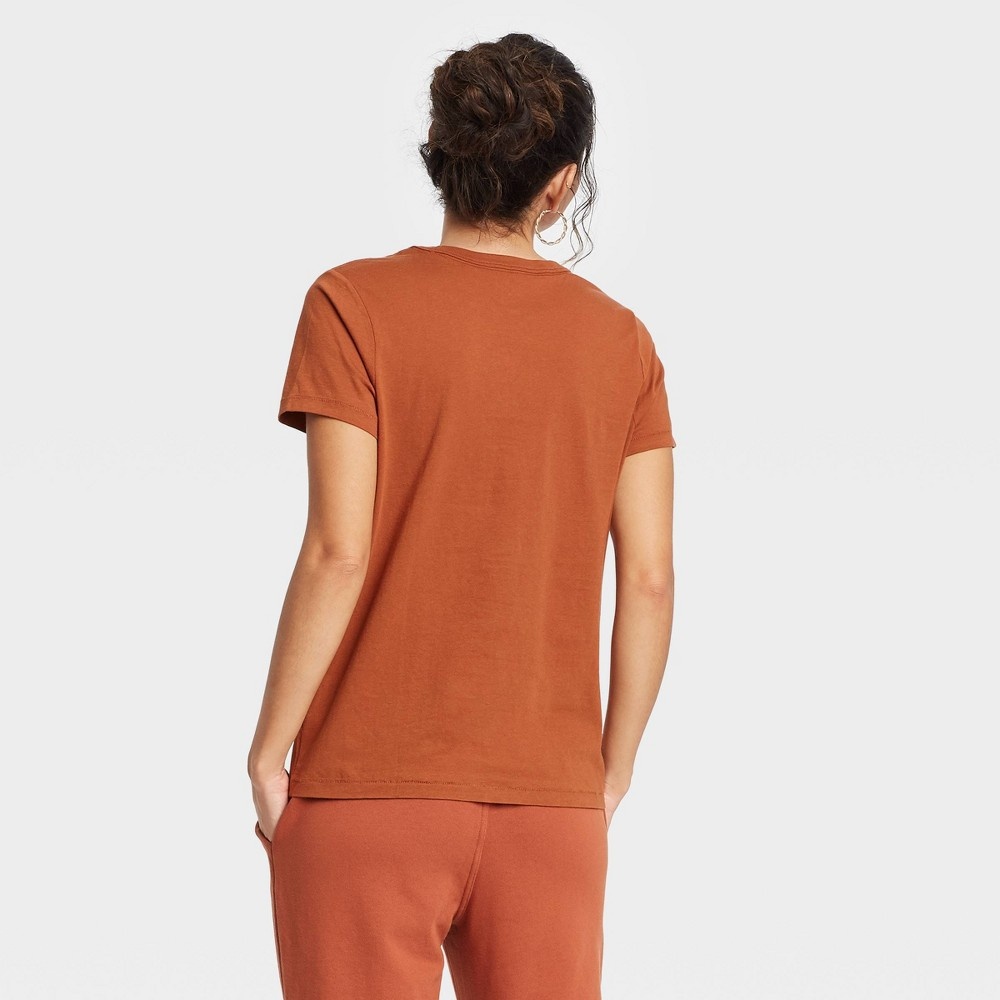 slide 2 of 3, Women's Short Sleeve V-Neck T-Shirt - Universal Thread Rust S, 1 ct