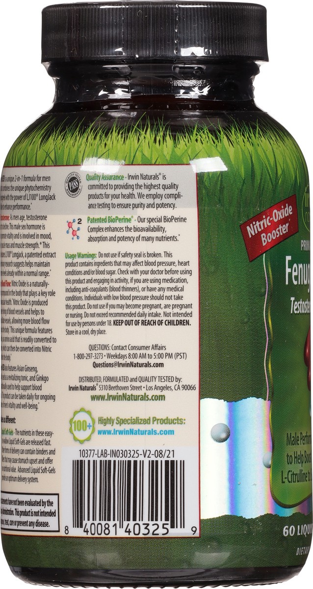 slide 5 of 9, Irwin Naturals Liquid Soft-Gels Fenugreek Red 60 Soft-gels, 60 ct