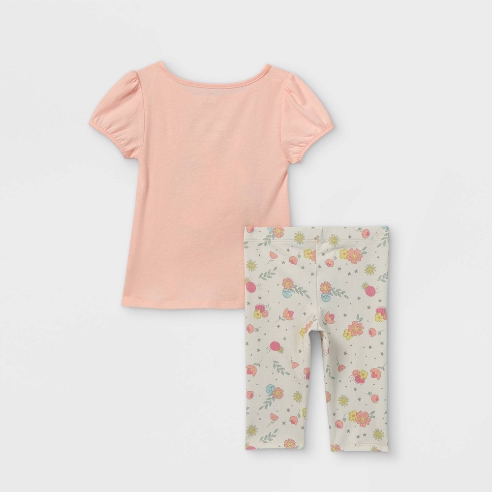 slide 2 of 3, Toddler Girls' Disney Princess 'Always Yourself' Short Sleeve Top and Bottom Set - Pink 2T, 1 ct