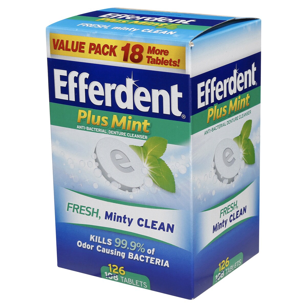 slide 2 of 8, Efferdent Retainer & Denture Cleaner Tablets, Minty Fresh & Clean, 126 Count, 1 ct