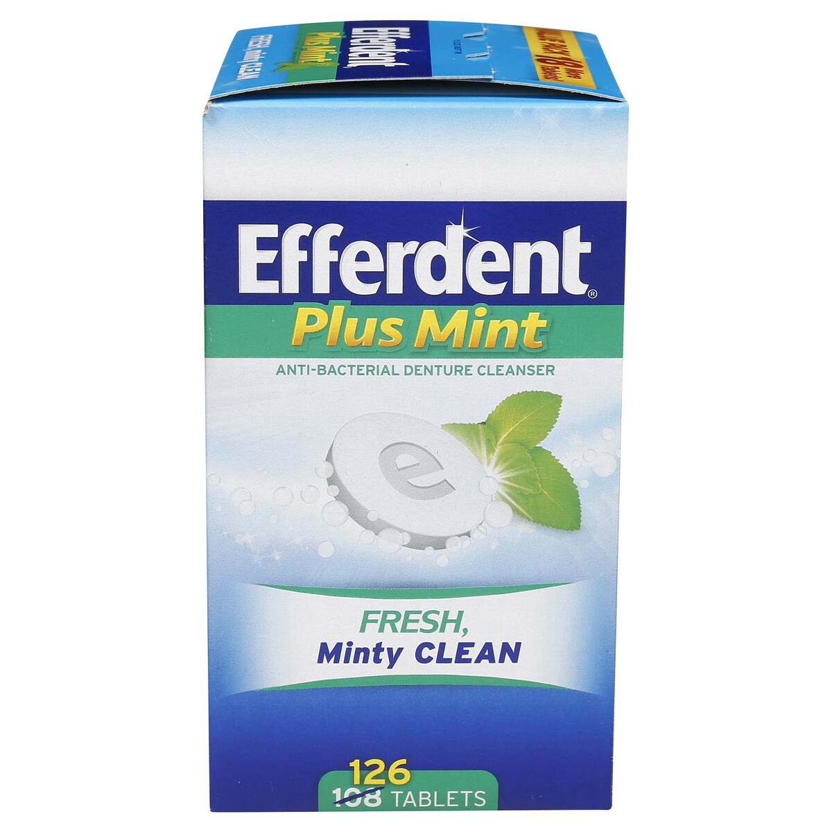 slide 8 of 8, Efferdent Retainer & Denture Cleaner Tablets, Minty Fresh & Clean, 126 Count, 1 ct