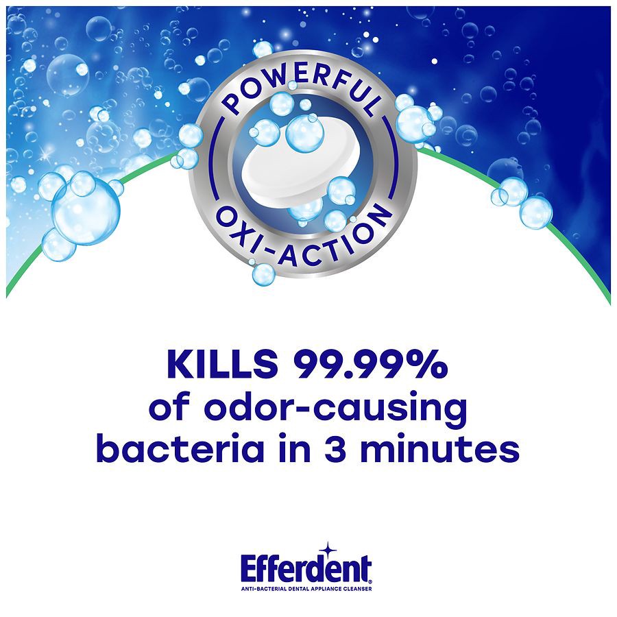 slide 5 of 5, Efferdent Retainer & Denture Cleaner Tablets, Minty Fresh & Clean, 126 Count, 1 ct