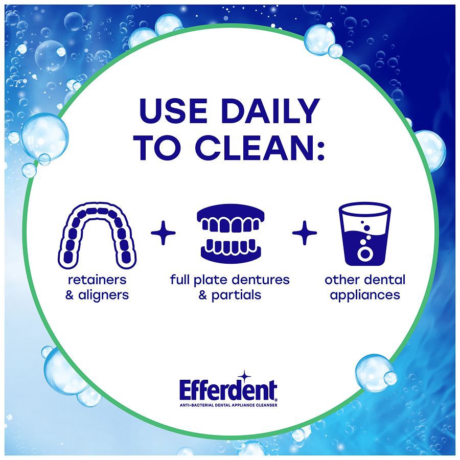 slide 2 of 5, Efferdent Retainer & Denture Cleaner Tablets, Minty Fresh & Clean, 126 Count, 1 ct