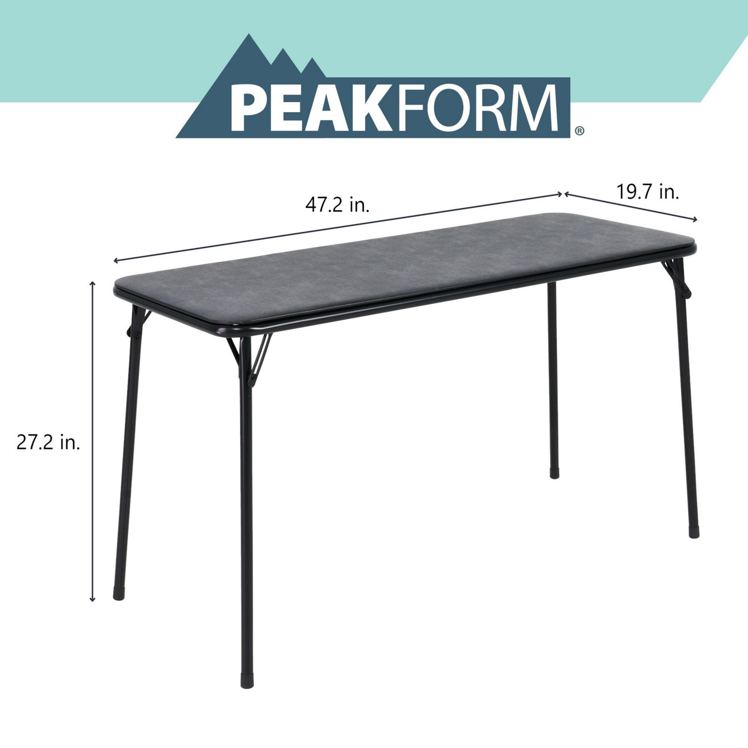 slide 2 of 8, Peakform Folding Table Black 20x48, 20 x 48 