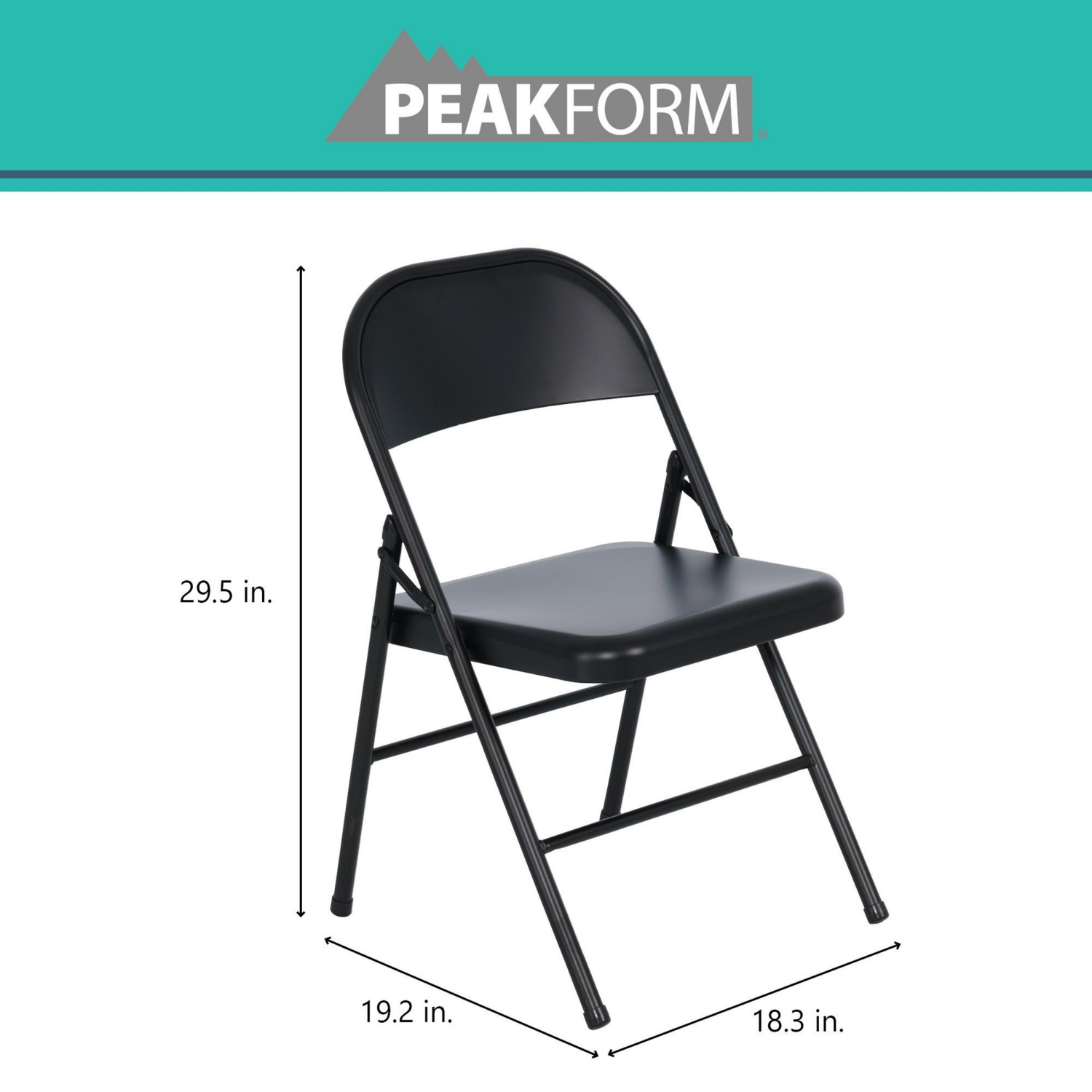 slide 6 of 8, Peakform Steel Folding Chair Black, 1 ct