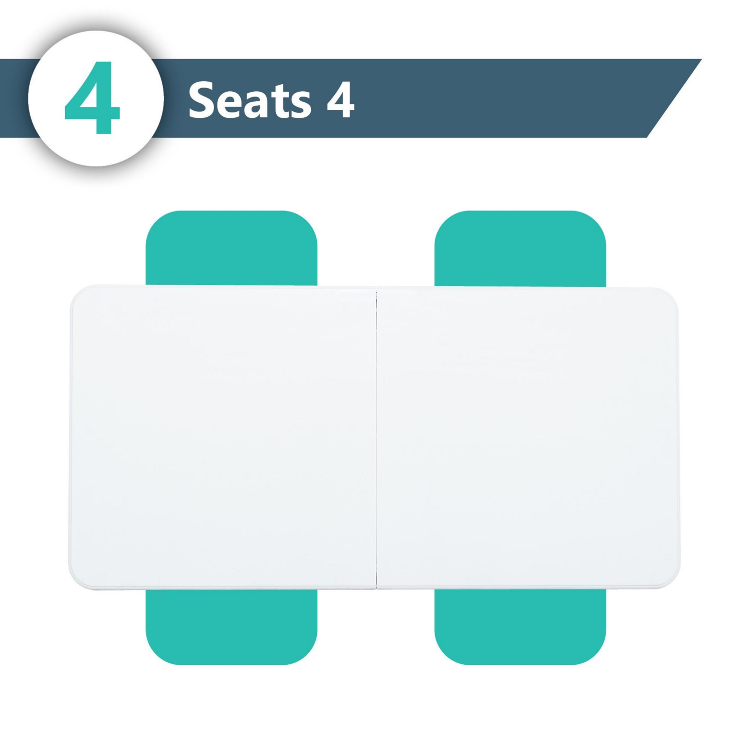 slide 6 of 8, 4' Fold In Half Table, 4 ft