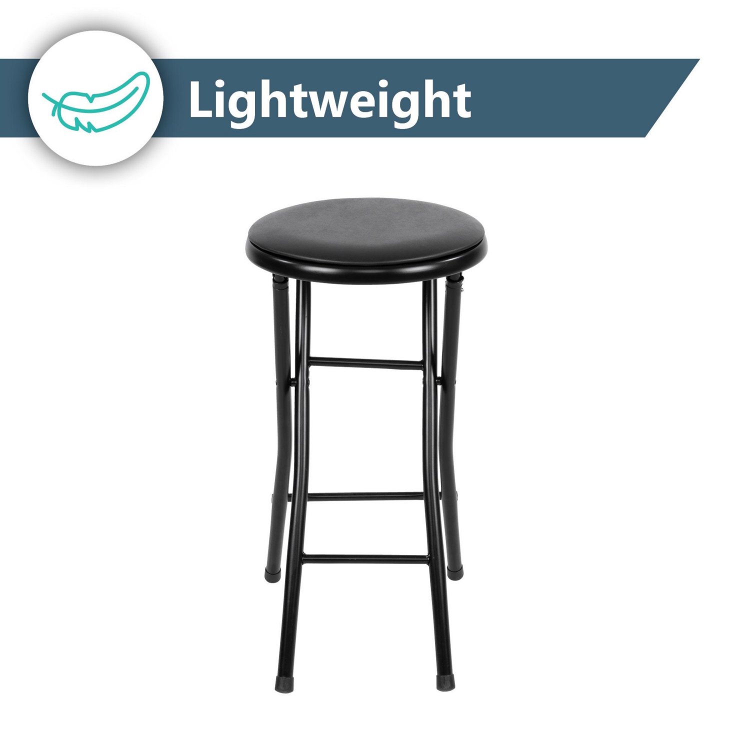 slide 4 of 8, Peakform 24-Inch Steel Vinyl-Padded Folding Stool, 37 in