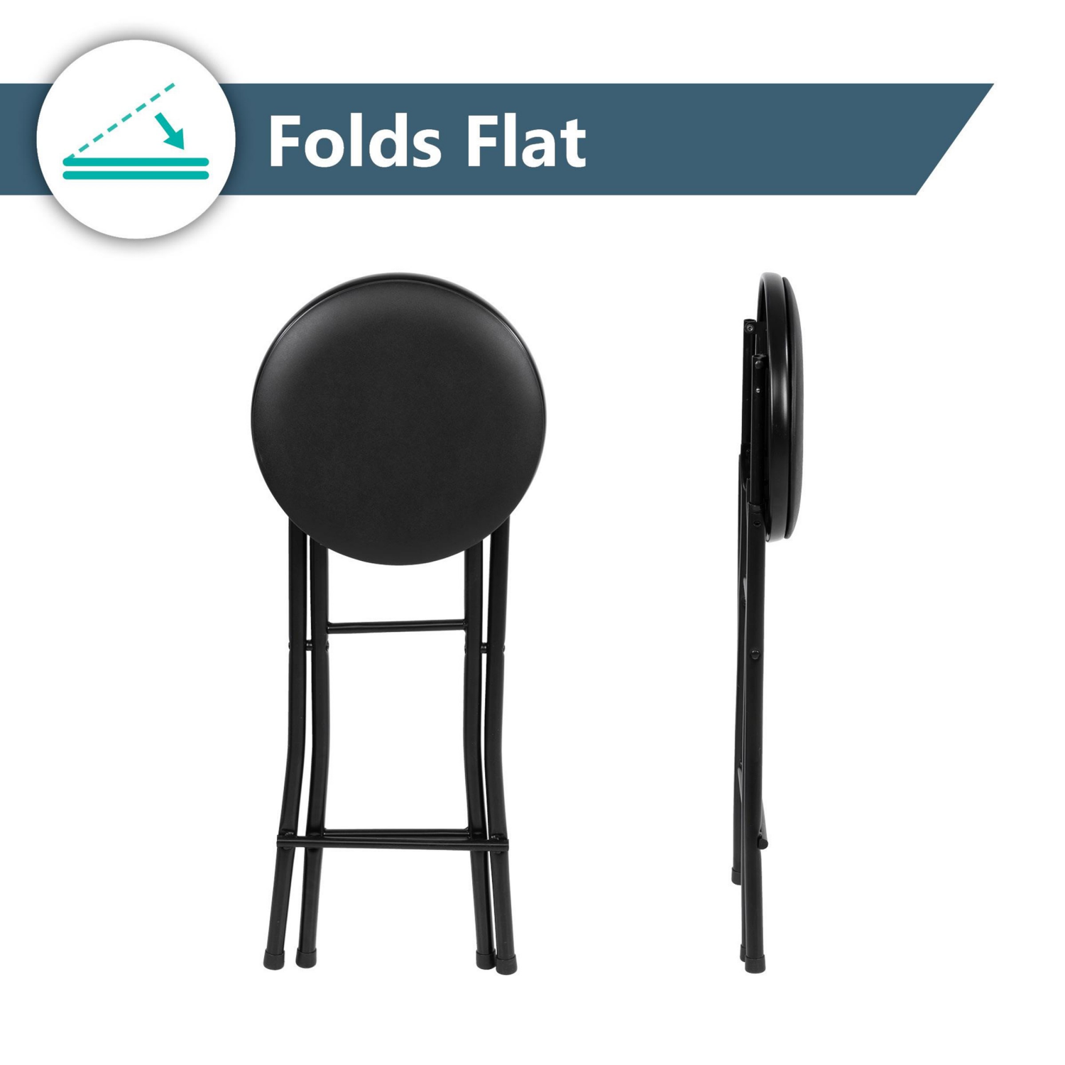 slide 8 of 8, Peakform 24-Inch Steel Vinyl-Padded Folding Stool, 37 in