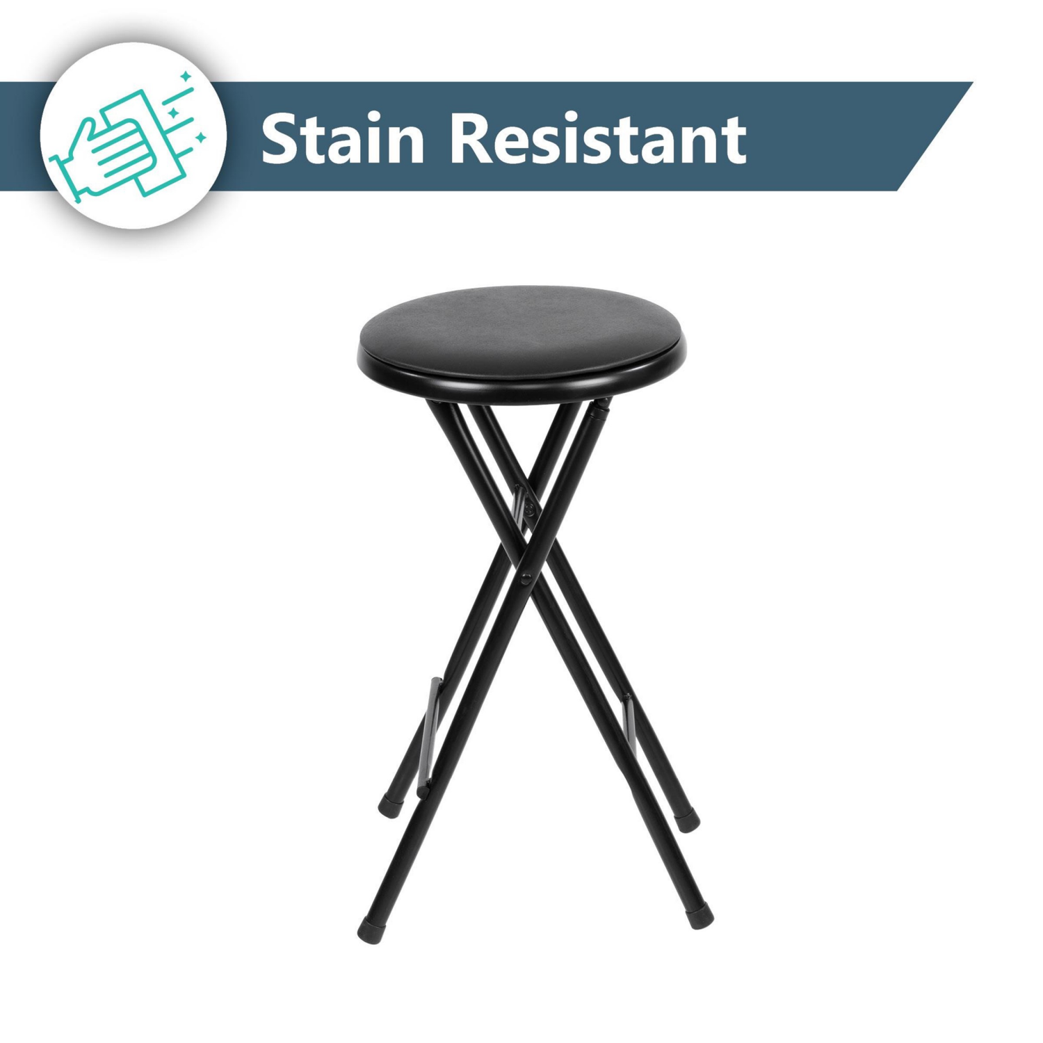 slide 5 of 8, Peakform 24-Inch Steel Vinyl-Padded Folding Stool, 37 in