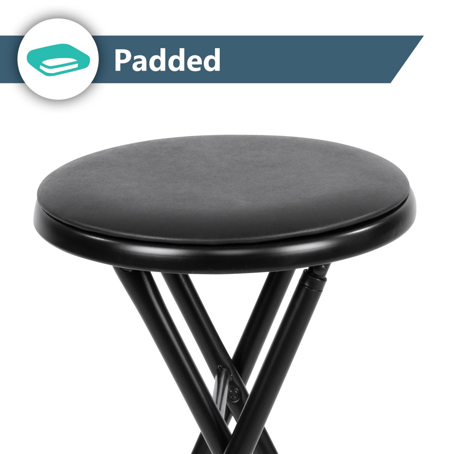 slide 6 of 8, Peakform 24-Inch Steel Vinyl-Padded Folding Stool, 37 in