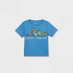 Toddler Boys' Toy Story 'Friend In Me' Short Sleeve Graphic T-Shirt - Blue 12M