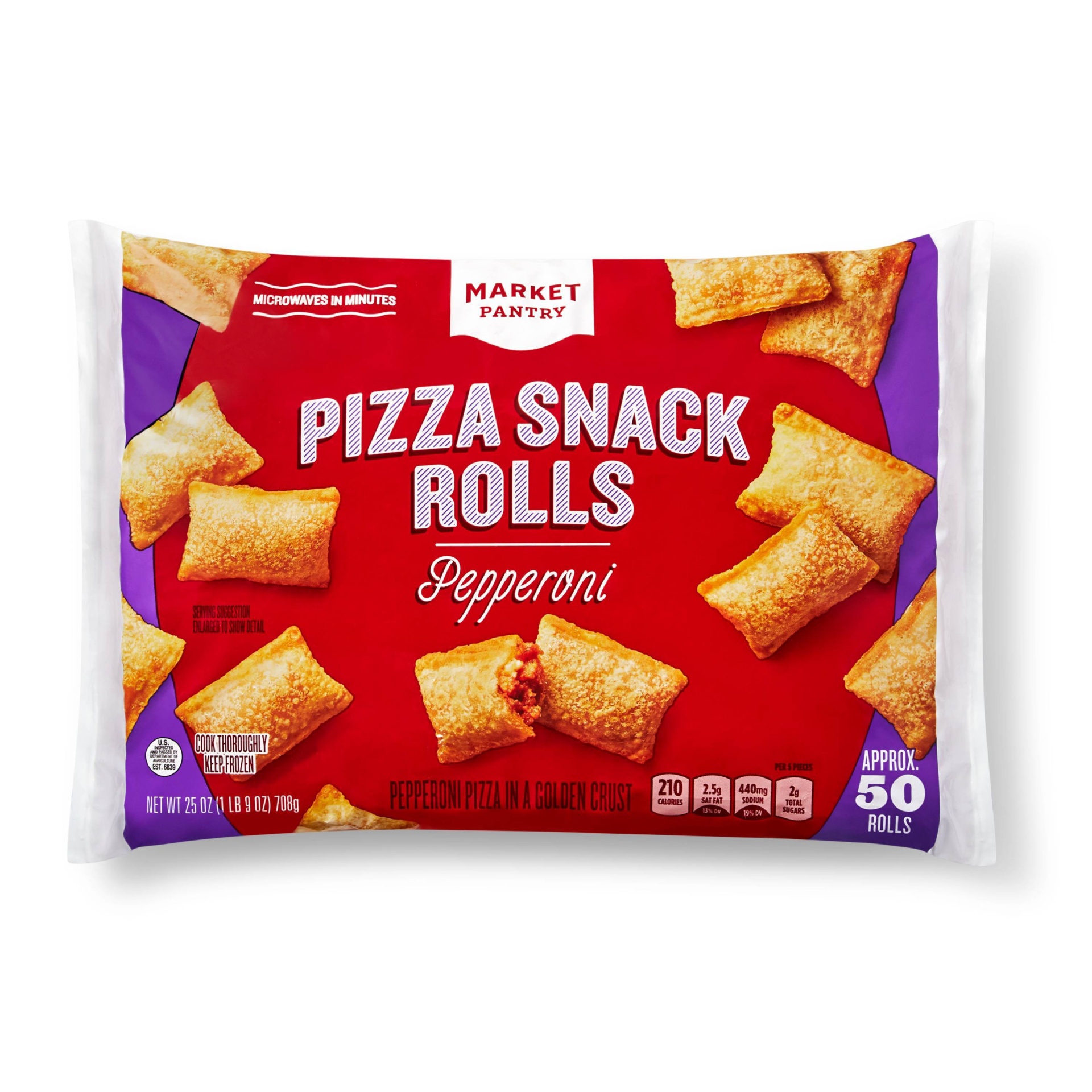 slide 1 of 1, Pepperoni Pizza Frozen Snack Rolls - 25oz/50ct - Market Pantry, 25 oz, 50 ct