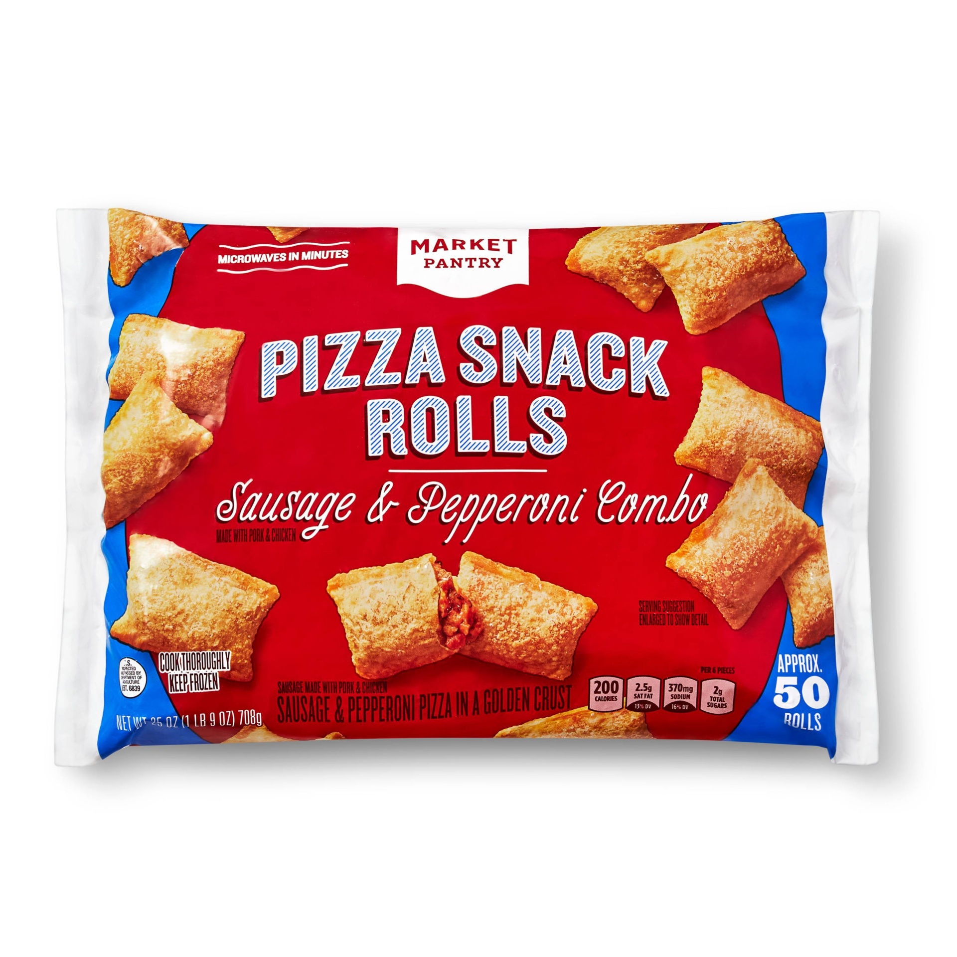 slide 1 of 1, Combination Frozen Pizza Snack Rolls - 25oz/50ct - Market Pantry, 25 oz, 50 ct