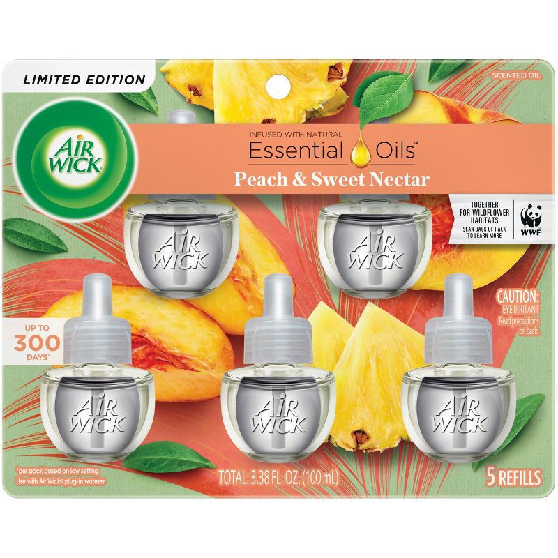 slide 1 of 7, Air Wick Scented Oil - Peach and Sweet Nectar - 3.38 fl oz, 3.38 fl oz