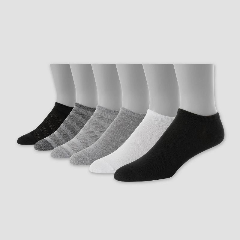 slide 2 of 4, Hanes Premium Girls' 6pk No Show Solid Socks - Colors May Vary M, 6 ct
