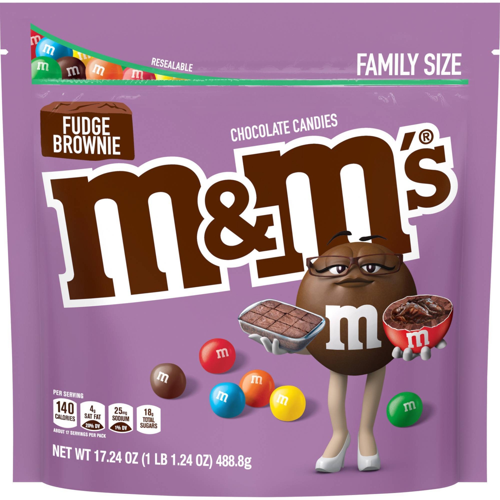 slide 1 of 6, M&M's M&M Fudge Brownie Family Size - 17.24, 1 ct
