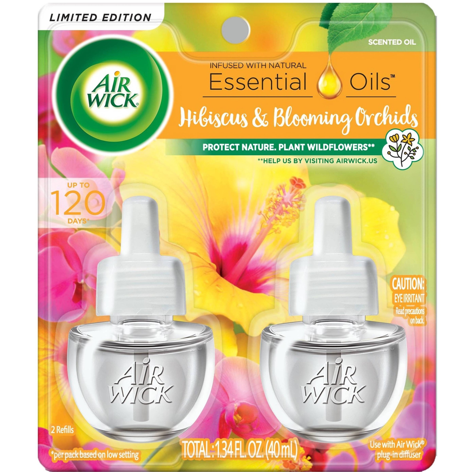 slide 1 of 1, Air Wick Scented Oil - Twin Refill Hibiscus and Blooming Orchids, 1.34 fl oz