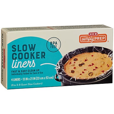 slide 1 of 1, H-E-B Simply Prep Slow Cooker Liners, 4 ct