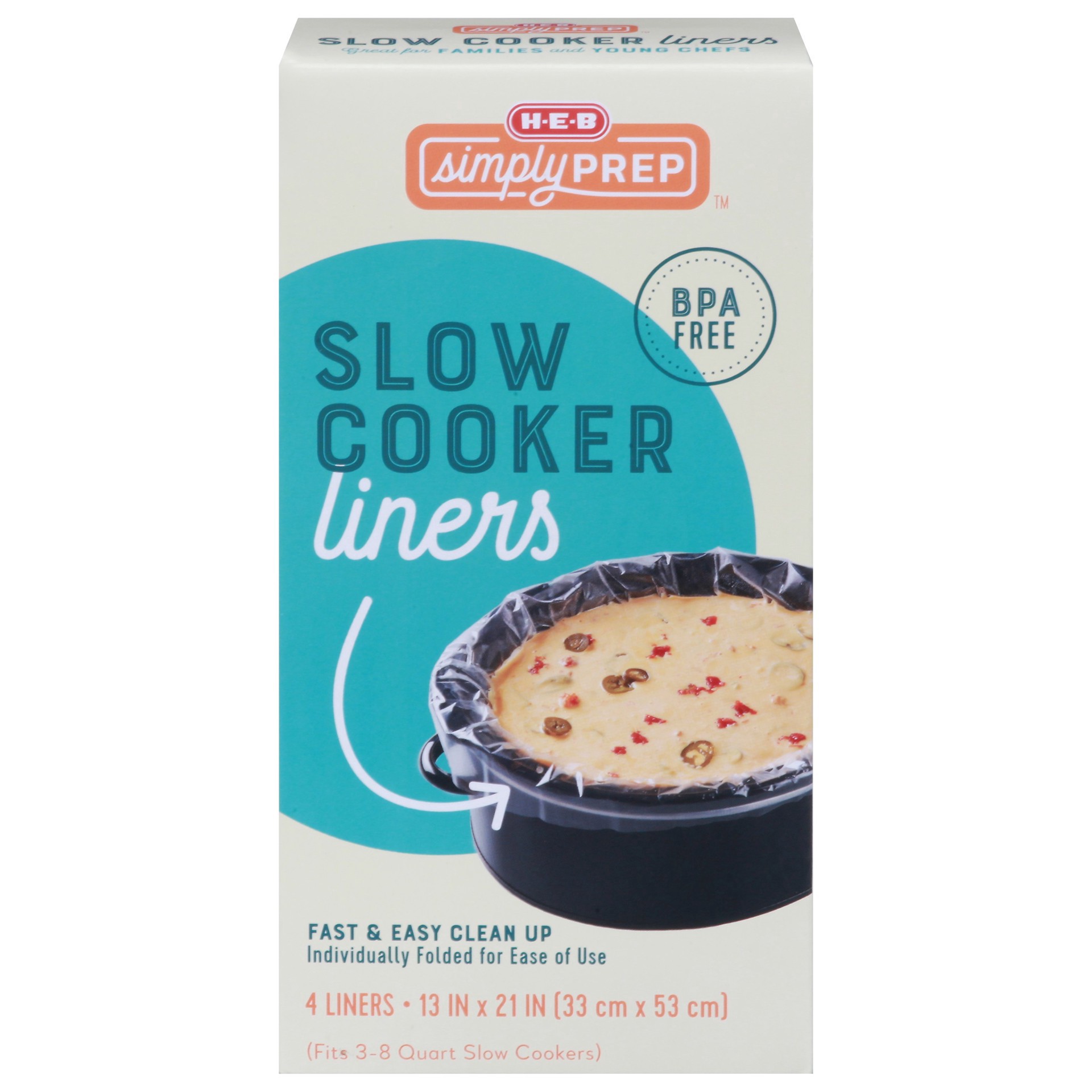 slide 1 of 1, H-E-B Simply Prep Slow Cooker Liners, 4 ct