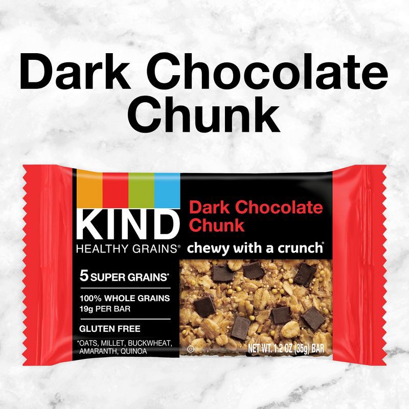 slide 4 of 9, KIND Healthy Grains Bars Dark Chocolate Chunk - 18oz/15ct, 18 oz, 15 ct