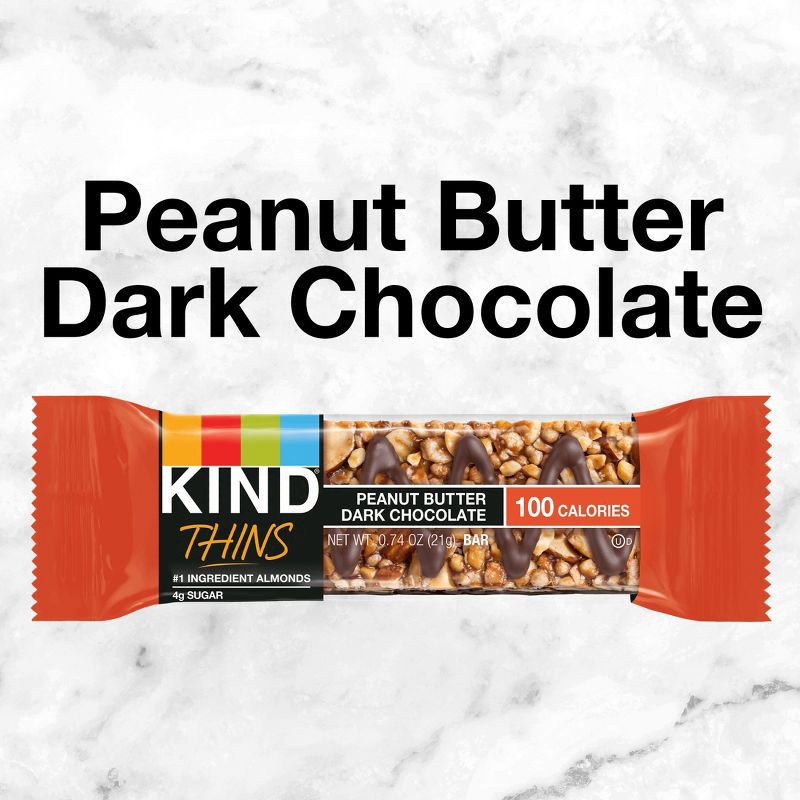 slide 4 of 9, KIND Thins Peanut Butter Dark Chocolate - 7.4oz/10ct, 7.4 oz, 10 ct