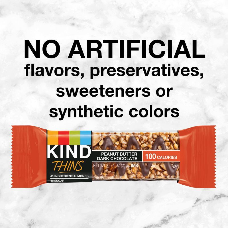 slide 7 of 9, KIND Thins Peanut Butter Dark Chocolate - 7.4oz/10ct, 7.4 oz, 10 ct