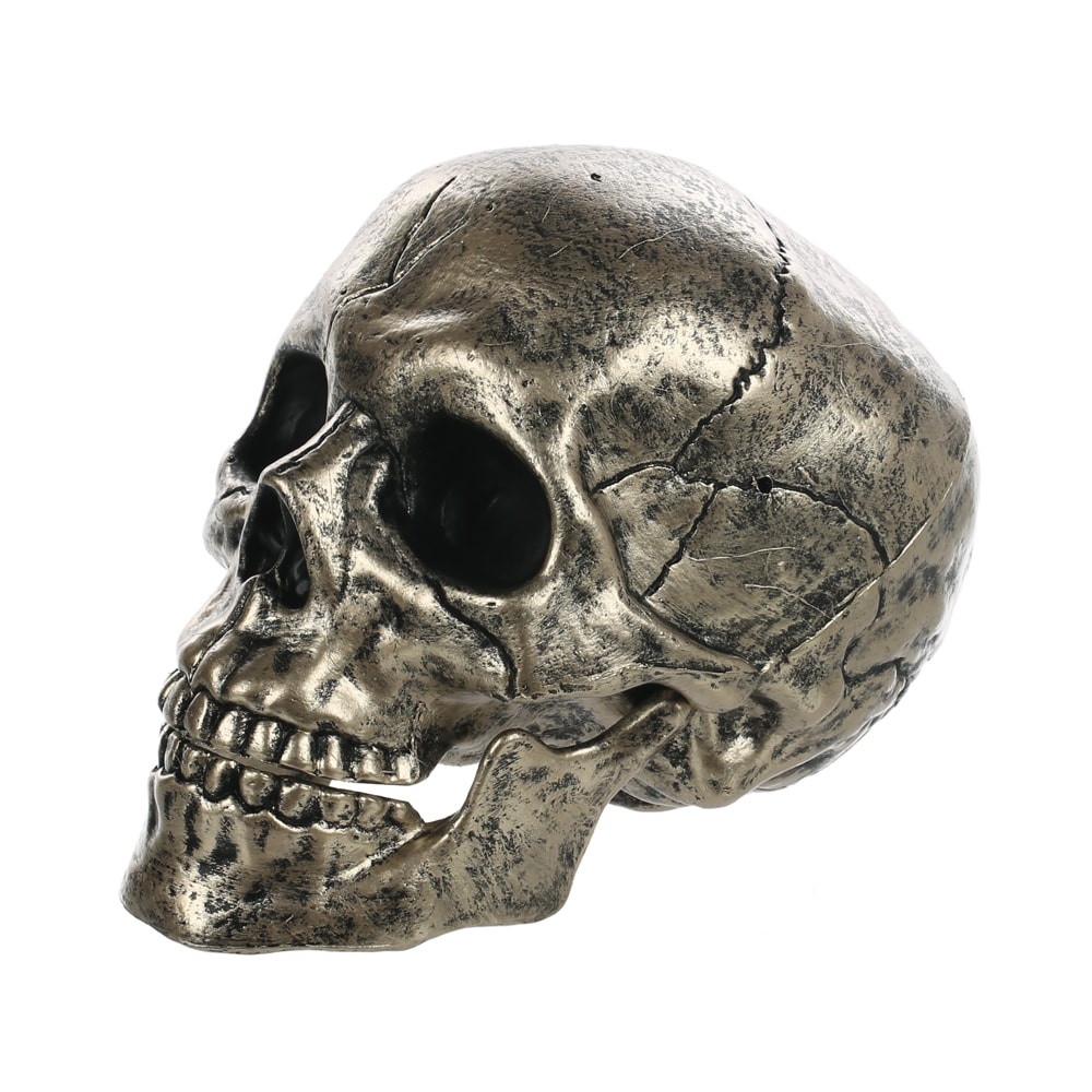 slide 1 of 1, Holiday Home Skull Decoration - Silver, 5.88 in