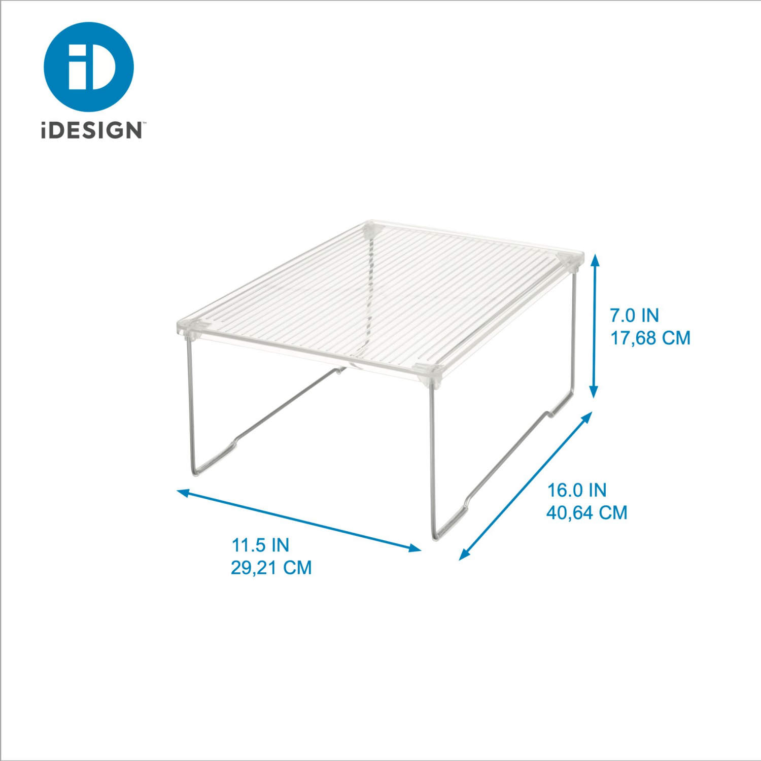 slide 3 of 5, iDesign Clear Bath Stacking Shelf., MED