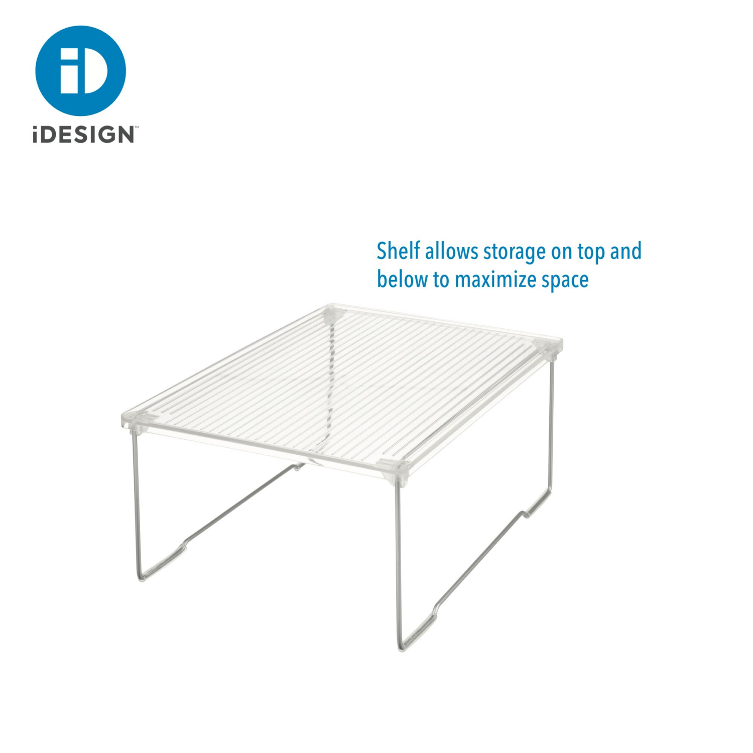 slide 2 of 5, iDesign Clear Bath Stacking Shelf., MED