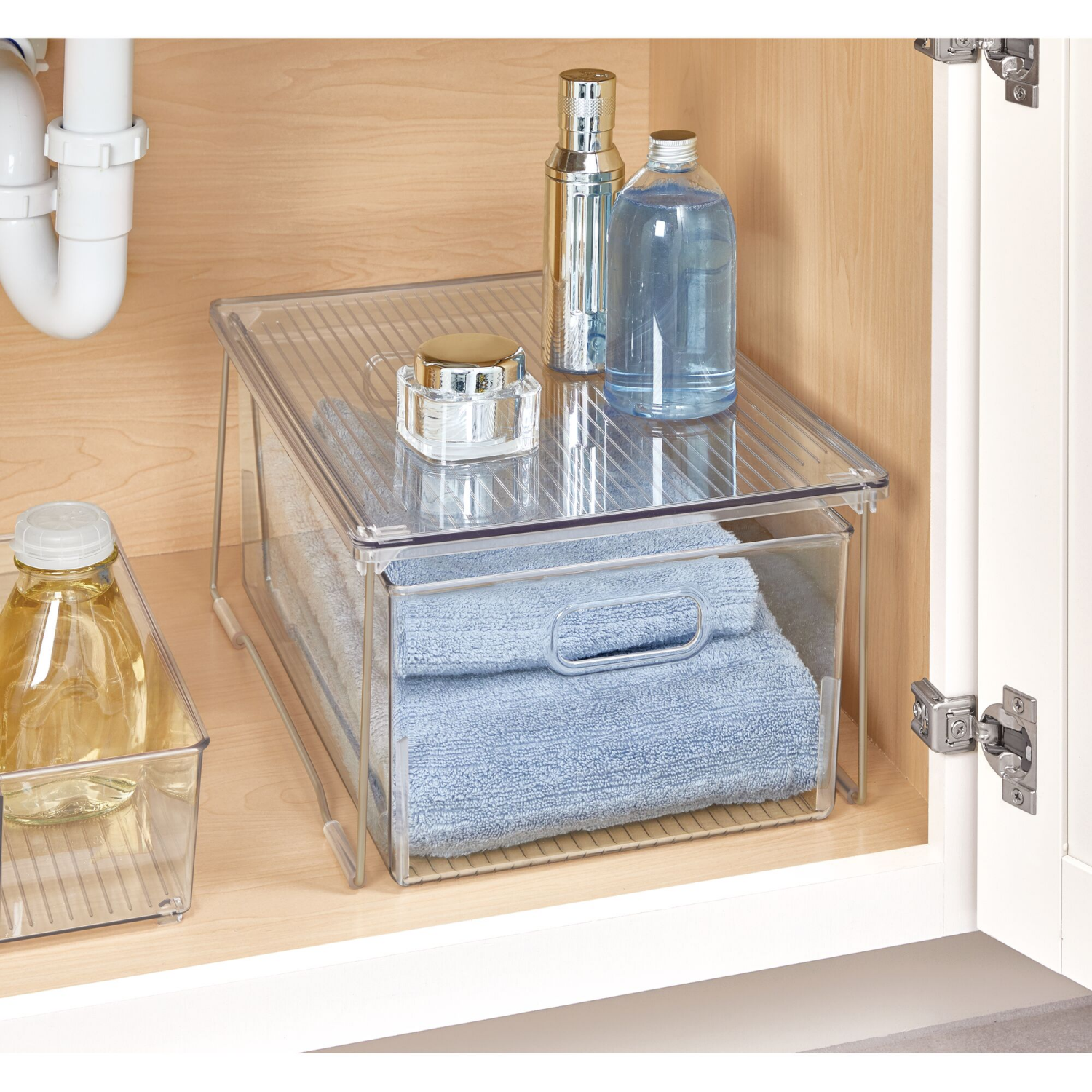 slide 5 of 5, iDesign Clear Bath Stacking Shelf., MED