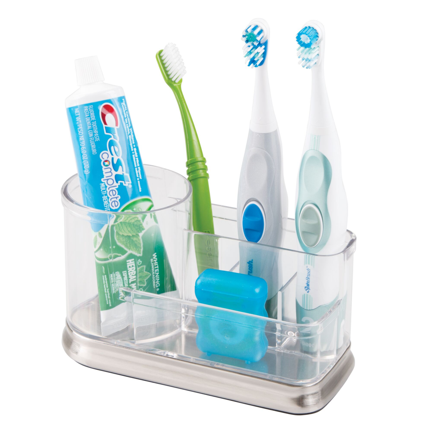 slide 3 of 5, Interdesign IDesign Gina Soap Pump, 12 oz Clear/Brushed, 12 oz