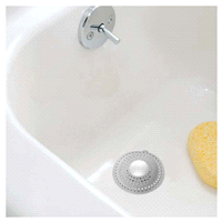 slide 9 of 9, InterDesign Metro Ultra Bathroom Shower Drain Protector - Gray/Silver, 1 ct