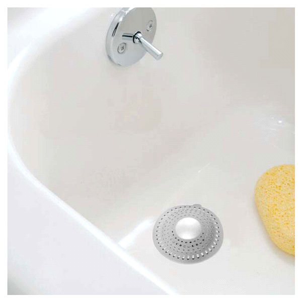 slide 8 of 9, InterDesign Metro Ultra Bathroom Shower Drain Protector - Gray/Silver, 1 ct
